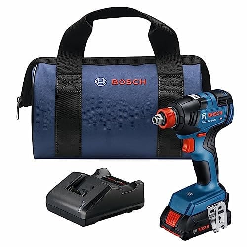Bosch GDX18V-1800B12 18V EC Brushless 1/4 In. and 1/2 In. Two-in-One Bit/Socket Impact Driver Kit with 2.0 Ah SlimPack Battery