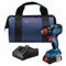 Bosch GDX18V-1800B12 18V EC sin escobillas 1/4 de pulgada y 1/2 de pulgada. Kit de destornillador de impacto 2 en uno con batería SlimPack de 2.0 Ah