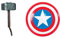 Avengers - Martillo de Thor para Disfraz de niño, Talla única Infantil (Rubie'S 35639) + Escudo de Capitán América para niño, Talla única Infantil (Rubie'S 35640)