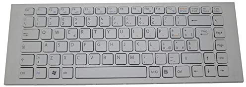 RTDPART Tastiera Portatile per Sony VAIO VPCEA VPC-EA V089678F IT 148792651 550102L31-203-G Italia IT Bianca con Cornice Nuova