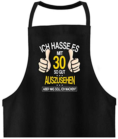 Galeriemode 30 Geburtstag Jahrgang 1991 30 Jahre - Hochwertige Grillschürze -Einheitsgröße-Schwarz