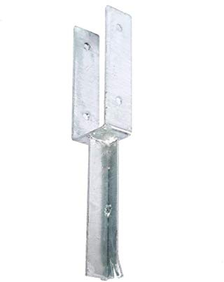 Stützenschuh U-Form 91mm zum Einbetonieren mit 40,5cm - U Pfostenträger für Zaunpfosten Holzpfosten 9,1 x 5cm