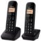 Panasonic KX-TGB612EB Cordless Landline Telephone, with Nuisance Call Blocker and Shock Resistant Handsets, Twin Pack - Black