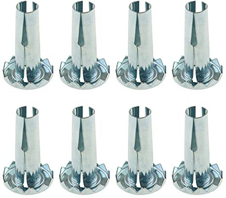 RLECS Lot de 8 manchons de roulement pivotants en métal pour roulettes de rechange, pour roulette de tige, pieds de chaise, meubles en bois