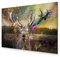murando HandArt Bilder auf Leinwand Hirsch 1 tlg Leinwandbild Wandbilder Wohnzimmer Wanddekoration Moderne Kunst - Abstrakt Tier Landschaft Farbflecken bunt g-C-0378-b-a