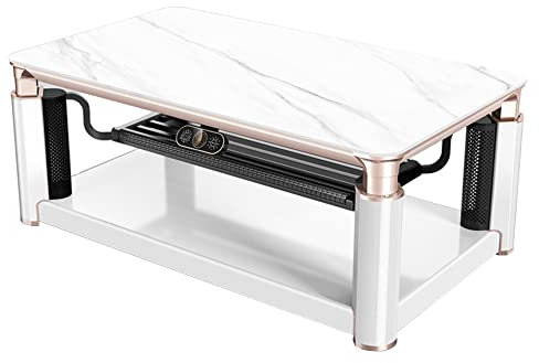 MNSSRN Lifting Heating Coffee Table, Marble Desktop Indoor Constant Temperature Heater, Smart Home Touch Console Control Heater