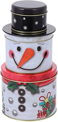 SIQI Weihnachtsplätzchendosen Weihnachtsmann Schneemann Rentier Nussknacker Keksdosen Weihnachtsbonbondosen Keksdose für Weihnachtsfeiertagsbedarf-B