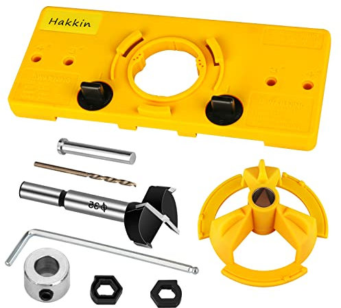 Hakkin 35mm Hinge Jig Concealed Hinge Hole Saw Jig Higne Drilling Jig Hole Guide Woodworking for Kitchen Cabinet Door Hinge