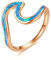 SALAN Weiblicher Regenbogen-geburtsstein 925 Sterlingsilber-Wellen-Ringe Für Frauen-Mann-blauen Feueropal-Ring-Weinlese-hochzeits-schmuck