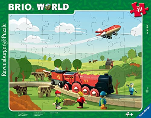 Ravensburger Kinderpuzzle – Rahmenpuzzle 40 Teile – Reise aufs Land/BRIO – Mädchen oder Jungen ab 4 Jahren – Hochwertiges Puzzle 05616