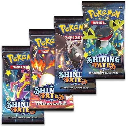 Pokémon TCG Sammelkartenspiel: Schwert & Schild Shining Termine | Kartenspiel | Eine von jeder Art + TitanCards Toploader – 4 Booster Packs