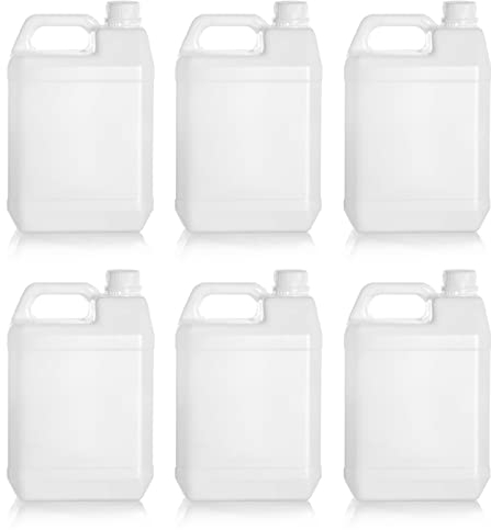 AC – Pack de 6 garrafas translucido – Fabricado en plástico – Apto para Uso alimentario, almacenaje y Transporte – 5 litros