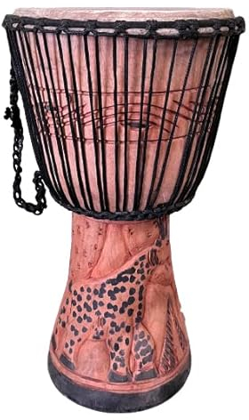 60cm Profi Djembe Afrika Trommel Ghana Tweneboah Holz + Ziegenfell Bongo afrikanische Drum Buschtrommel Percussion guter Klang