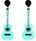 Xmiral Gitarren-Ohrringe für Männer, Frauen, Acryl-Ohrringe, rosa, blau, schwarz, Geschenk für Musikliebhaber Aufbewahrung Für Ohrringe