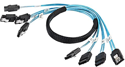 XMSJSIY Interner 4 SATA Host zu 7pin x 4 Target SSD Festplatte 6Gbps Datenserver Raid Kabel für SDD HDD CD DVD Laufwerke bis 50cm
