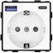 BSEED Schuko Steckdose mit USB C 20W Schnellladegerät, USB Type C Wandsteckdose Funktiontaster ohne Rahmen, USB Steckdose Unterputz, Einbausteckdose-Weiß