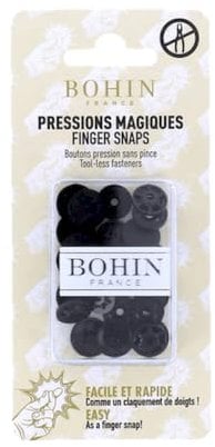 Bohin - Bohin Plastique Noir (13mm) Boutons-Pression - 8 Pièces
