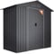 Wasabi - Caseta Metálica de Jardín 2,57m2 Light Anthracite – 4 Rejillas Anticondensación - Puerta Corredera Doble – Techo a Dos Aguas - Cobertizo de Metal Almacenaje Exterior – 196x131x196cm