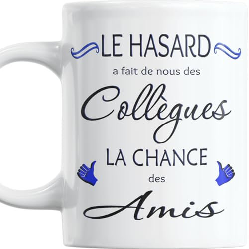 Paroles d'amour Cadeau Collègue de travail Le Hasard a fait de nous des Collègues la Chance des Amis Anniversaire Noël Départ Pouces Bleus