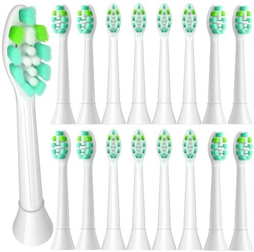 ITECHNIK Aufsätze Kompatibel mit Philips Sonicare Elektrische Zahnbürste, 16er Weiß Standard Clean Aufsätze Passend für Täglich Präzise Zahnreinigung, Medium Bürsten