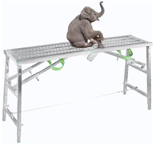 Qiang Plateforme De Travail Pliant Echafaudage Portatifs Capacité De 300Kg Réglable en Hauteur,Surface Antidérapante Escabeau Tabouret échelle De Tour Cadre échelle en Acier,TypeB-180 * 40cm