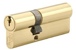 FTH - Cylindre de serrure double entrée 5G, 30x50mm, cylindre et clés en laiton, protection contre l'arrachement, 3 clés crantées