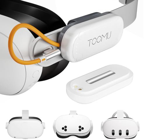 TOOMU Lot de 2 batteries pour Meta Quest 2 / Quest 3 / Quest 3S, 8000 mAh compatible avec Quest 2/3/3S, VR - Accessoires d'alimentation étendue - Connexions magnétiques et design léger
