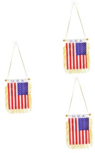 SOLUSTRE 3 Stück Rückspiegel Flaggen Ornament Zum Aufhängen Von Autospiegeln Bauernhaus Zubehör Und Bauernhaus Dekorationen Für Zuhause Hängendes Auto Zubehör Auto Spiegel