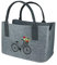 Filztasche Einkaufstasche Henkeltasche Aufbewahrungstasche, faltbar, Motiv Blumenfahrrad (hellgrau)