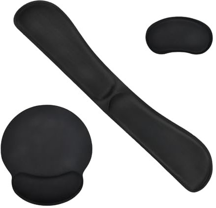 Shengxi Tapis de Souris Ergonomique, 3Pcs Repose Poignet Clavier Pliable Tapis de Souris avec Repose-Poignet Support Poignet Souris Antidérapant pour Ordinateur Bureau Gamer