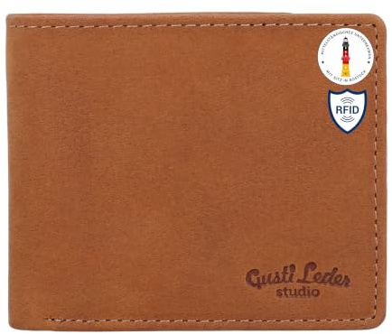 Gusti Leder Geldbörse Herren Foster – Echtleder Portemonnaie mit Münzfach & vielen Kartenfächern, Vintage-Look, Robustes Rindsleder, hochwertige Verarbeitung, Braun