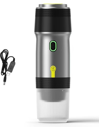 Irishom Machine à Café Portable, Cafetière Electrique sans Fil 3 en 1, Fonctionne avec Capsules et Café Moulu, Mini Cafetière à Infusion Froide et Chauffante 15 Bars avec Tasse de 150 ML, Argent