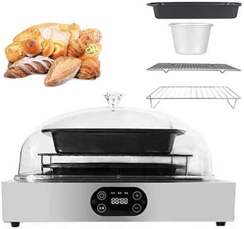 XDLYWUZIQ Bread Proofer Box With Humidity & Temperature Adjustable, Yogurt Maker Proofing Slow Cooker Fermenter Chocolate Melter, Stainless Steel Liner,doublelayer