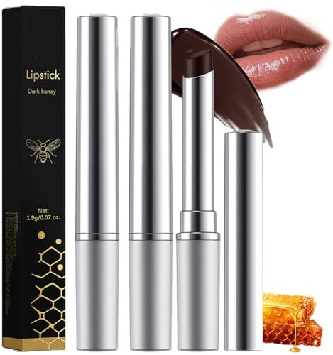 Black Honey Lipstick, Black Moisture Shine Lipstick, Hydrating Lipstick & Tinted Lip Balm, Black Honey Lip Gloss for Dry Lips, Nourishing Lasting Moisturizing Lip Care Balm (2pcs)