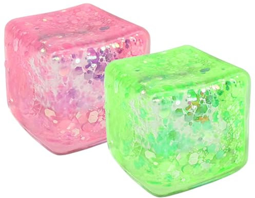 2 Pack Stress Cube | Squishy Cube Fidget Toys | Anti-stress Cube Squishy Toy | Stress Cubes for Stress Relief | Sensory Stress Balls Squeeze Toy for Adults and Kids