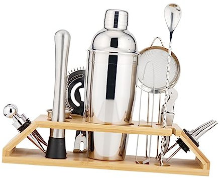 CRILSTYLEO Cocktail 13 Pezzi Set Per Preparare Cocktail Utensili in Acciaio Inox Colino Incluso