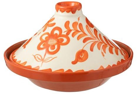 J-Line Tajine Granada – Keramik – Weiß/Orange