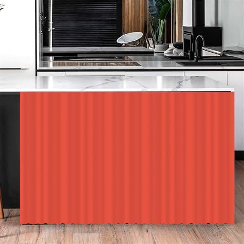 Highdi Schrankvorhang mit Klett, Schrank Vorhang Küche für Regal Selbstklebend Privatsphäre Schrankgardine für Küche, Kleiderschrank, Kommode (Orange,140 * 100cm)