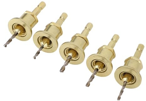 5pcs Countersink Bohrer Bit Set, Gegenbore Router Drill Bit 1 / 4in Verstellbarer Hex -Shank 2,8-4 Mm Kegelloch -Gegenanlage Router mit Stoppschraube 10mm Durchmesser