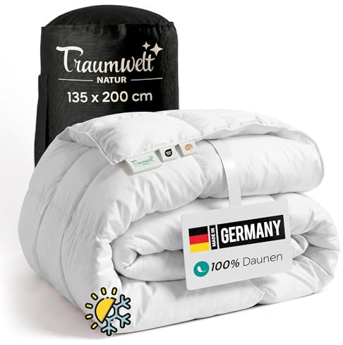 Made in Germany Daunendecke 135x200 cm aus 100% Daunen - Winter | Winterdecke, Allergiker geeignet (nomite), Öko-Tex 100 Klasse 1 Zertifiziert, Downpass