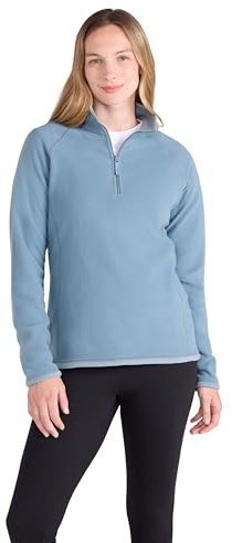 Mountain Warehouse Montana Womens Microfleece - Breathable Ladies Sweater, Quick Drying Pullover, Warm Fleece Jacket, Half Zip - For Spring Summer, Travelling, Outdoors Corn Blue Women's Size 12