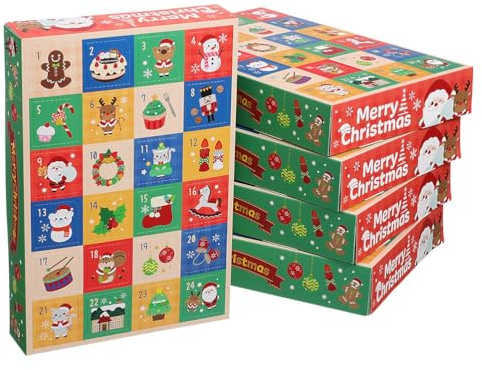 UKCOCO Fill Your Own Advent Calendar: 15pcs 2025 24-days Countdown Boxes Christmas Cardboard Number Boxes Advent Calendar Box Empty for Yourself,Friends,Family