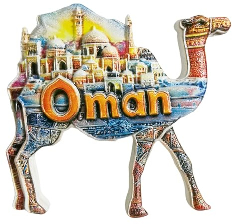 Oman Reise-Souvenirs, 3D-Kühlschrankmagnet, Stadtattraktionen, Kühlschrank-dekorative Magnete, dreidimensionale Dekoration für Zuhause und Küche