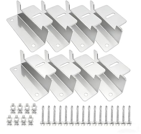 Solarmodul Z-Halterung aus Aluminium - PV Montagehalterung, Modul-Klemme, Solar-Unterkonstruktion für Wohnmobil, Boot, Wandmontage Inkl. Muttern und Schrauben (8er Set)