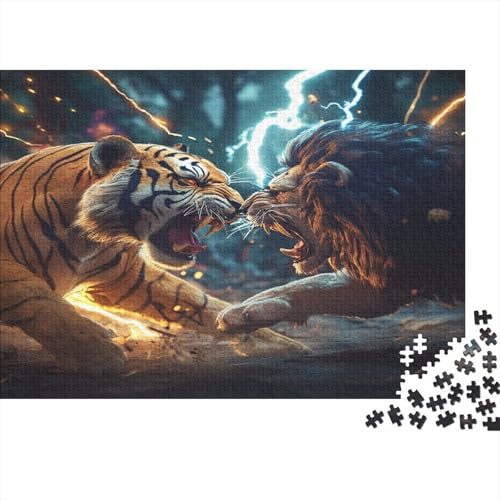 Tiger Lion Lightning 1000pcs Für Erwachsene Puzzle Entspannend