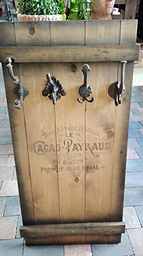 Unbekannt Shabby FRACHTKISTE WANDGARDEROBE Holz 4UH Cacao PAYRAUD Garderobe Vintage Retro (braun)