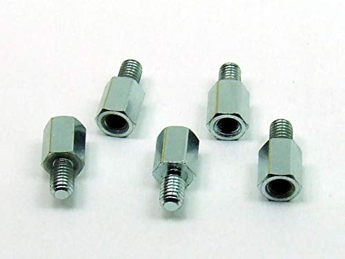 POPESQ® - 5 STK. x Abstand/Standoff/Distanzmuffe/Spacer M5 8 mm IG-AG Stahl-Zink #A2039