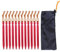 Clavijas de aluminio, 10 piezas tiendas de campaña estacas pesadas de la tienda de peso ligero Clavijas clavos con bolsa de transporte para acampar al aire libre arena terreno duro lugar rocoso (rojo)