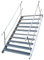 Stahltreppe Industrietreppe Aussentreppe Treppe 10 Stufen-Breite 100cm Variable Geschosshöhe 150-200cm vezinkt mit beidseitigem Geländer