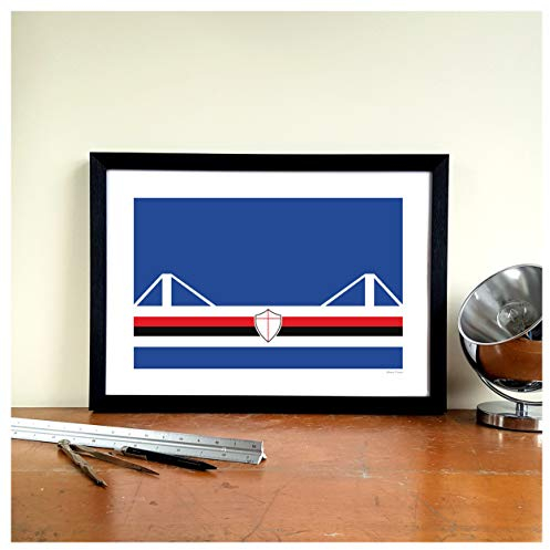 GroundDesigns Italian Football Stadium Art Print Gift Collection (Sampdoria)